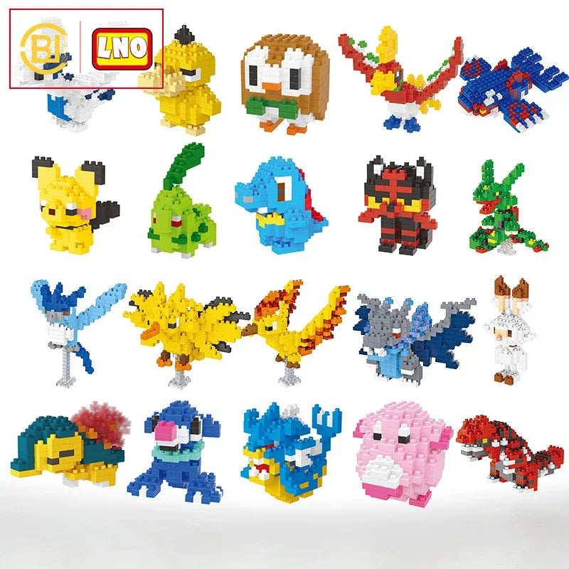 DIY Pokemon Mini Building Blocks – Pikachu, Charizard, Eevee, Mewtwo Anime Model Toys