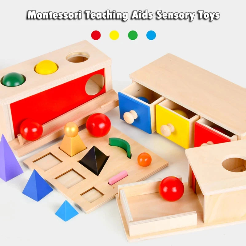 Wooden Montessori Baby Toy – Object Permanence Coin Box and Ball Drop for Sensory, Fine Motor Skills, and Early Education, Ages 1-3 Years