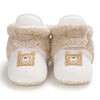 2022 Baby Autumn Winter Boots, Baby Girl Boys Winter Warm Shoes, Solid Fashion Toddler Fuzzy Balls First Walkers Kid Shoes 0-18M