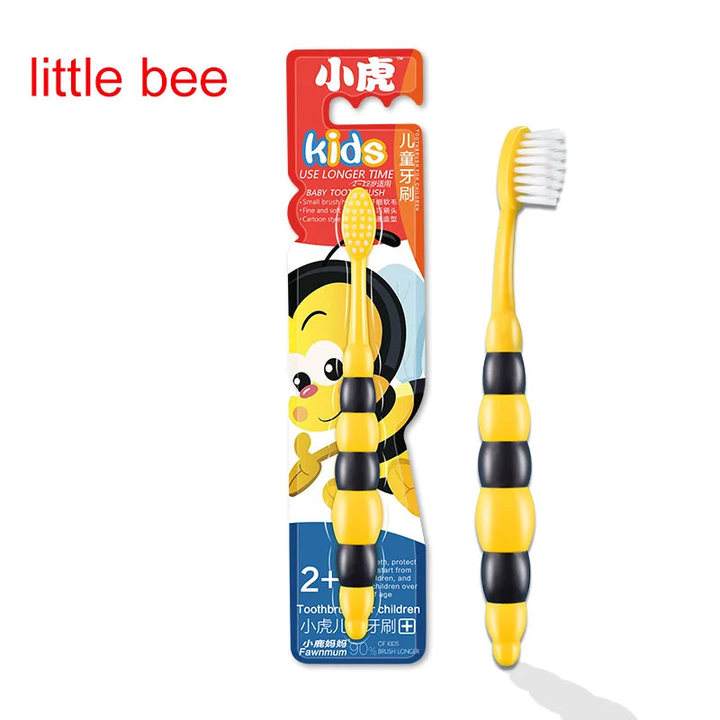 1Pc Fawnmum Cartoon Kids Toothbrush, Cute Animal Shaped Soft Silicone Handle for Children's Teeth & Gum Care