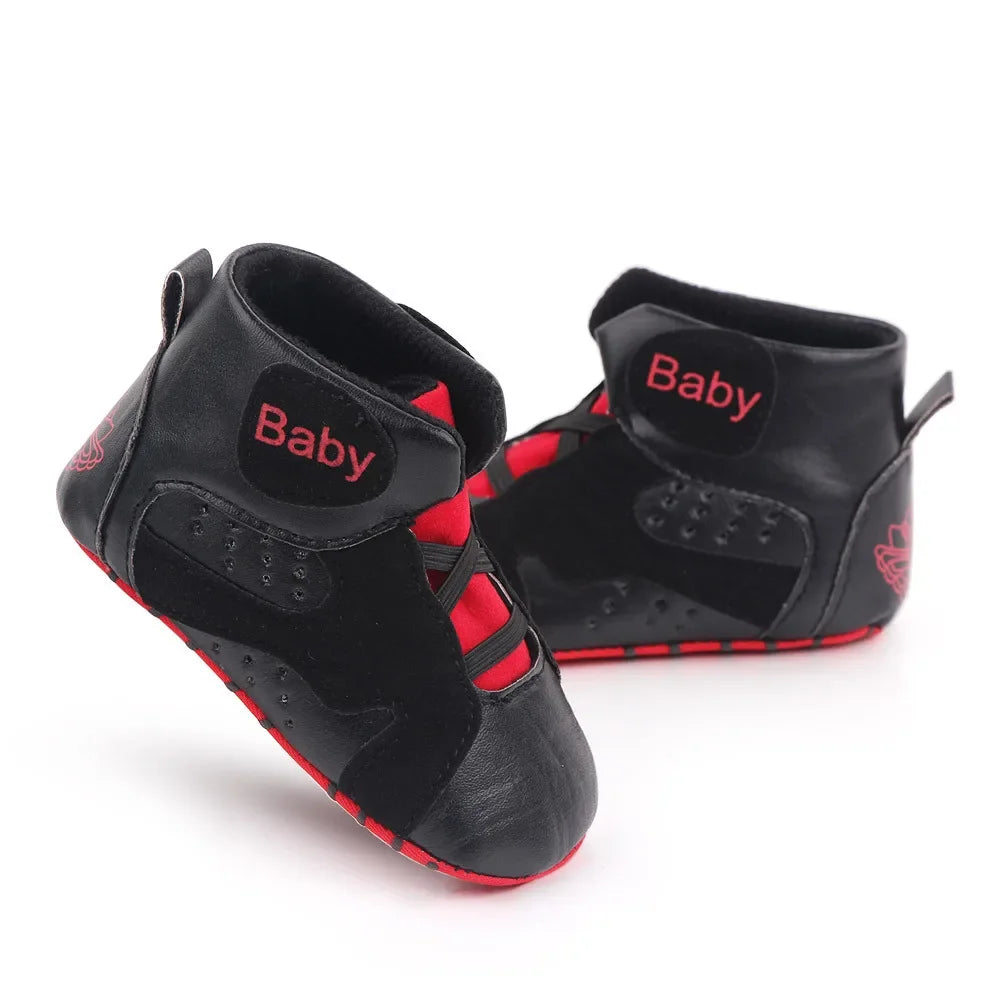 High Top Baby Sneakers Soft Sole Non-Slip Comfortable Baby Boy Girl Football Basketball Sports Shoes Infant Toddler