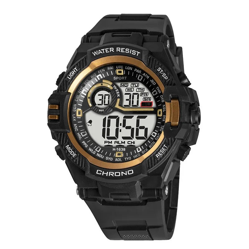 Waterproof Sports Luxury Electronic Watch for Men LED Alarm Military Digital Wristwatch for Boys, Students, and Teens