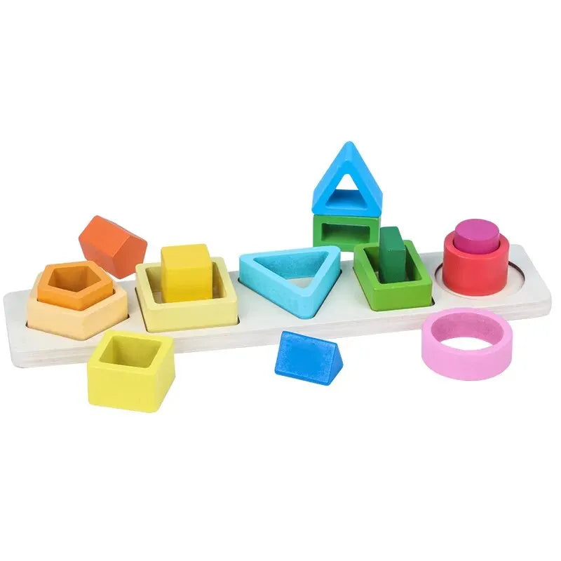 Children’s Wooden Stack Toy Color and Shape Classification Puzzle