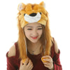 Plush Animal Earflap Hat with Moving Ears & Neck Warmer — 60 cm (23.6 in) Adult Cosplay Party Beanie