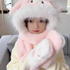 Kuromi Kids’ Winter Set – 3-Piece Anime Kawaii Hat, Scarf & Gloves for Girls, Autumn & Winter Cartoon Gift