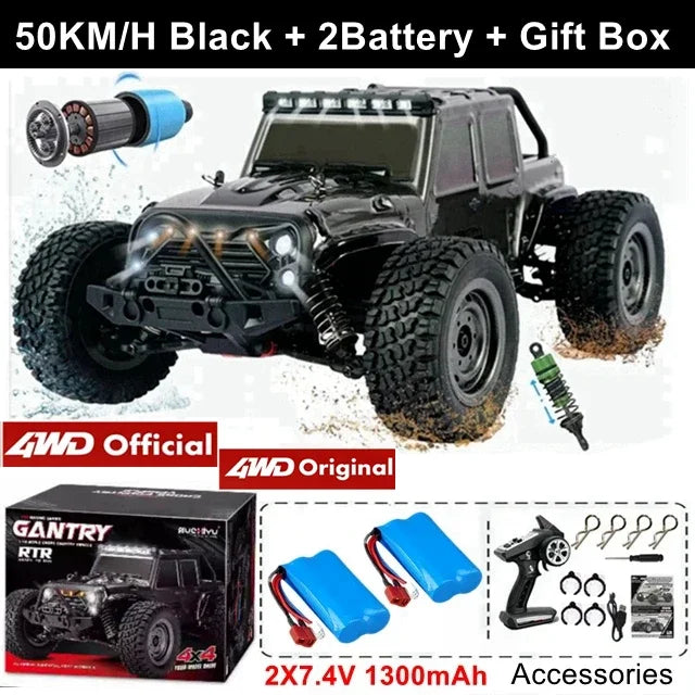 1:16 Brushless RC Drift Car with 80km/h Speed and LED Lights 4WD