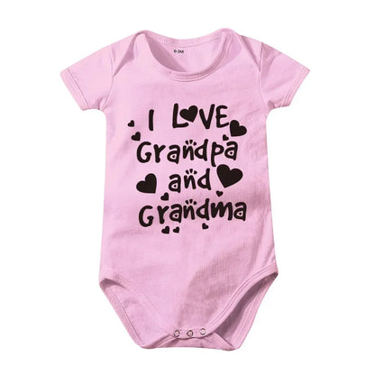 Pure Cotton “I Love Mom” & “I Love Dad” Newborn Rompers - Matching Baby Bodysuits for Twins, Summer Clothes for 0-24 Months