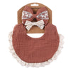 3-Piece Set – Solid Muslin Cotton Baby Bibs & Lace Headbands, Saliva Towel & Feeding Burp Cloths for Boys & Girls with Nylon Hair Bands - Kidzy Market