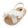 Meckior Summer Baby Sandals – Baby Girl Princess Shoes, Non-Slip Flat Sole, Toddler First Walker Crib Shoes, Newborn Canvas Slippers
