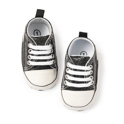 KIDSUN Newborn Multi-Coloured Canvas Baby Shoes – Soft Soled Casual First Toddler Shoes for Boys & Girls