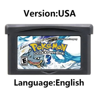 GBA Game Cartridge (32-bit, Pokemon Series, Odyssey Cloud White, FireRed & Silver Rival Rom Hack)