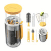 Travel Bottle Cleaning Kit – Scalable Silicone Brush with Nipple Cleaner, Drying Rack & Straw Brush