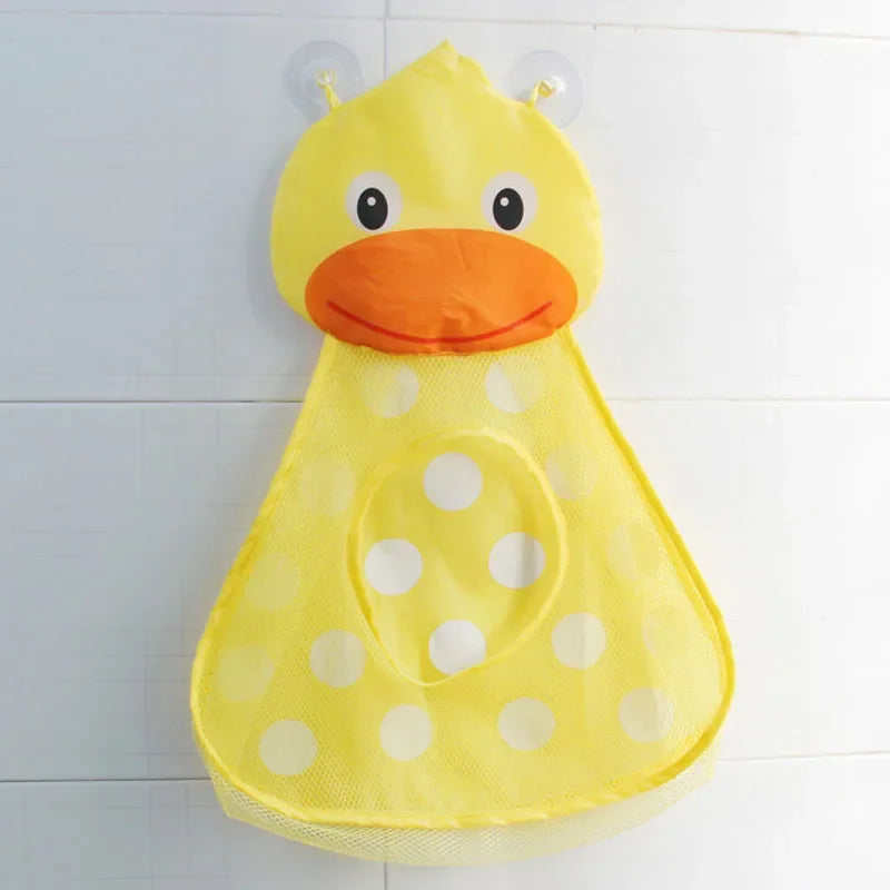 Dinosaur Animal Baby Bath Toy Organizer with Suction Cup Mesh Storage Bag for Kids