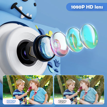 Mini Kids Digital Camera with 32GB Card, Educational Toy, 1080P HD Video for Baby Birthday Gift