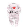 Newborn Infant Baby Boys & Girls Cotton Long Sleeve Romper – “Daddy/Mummy” Letter Jumpsuit Pajamas – Cute Family Outfit for Baby Boy & Girl