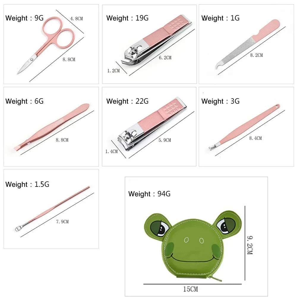 7PCS Baby Nail Scissor Set – Baby Care Tool, Kid Safe Portable Nail Clipper, Trimmer, Tweezer, Children Manicure Kit