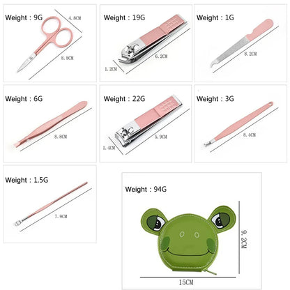 7PCS Baby Nail Scissor Set – Baby Care Tool, Kid Safe Portable Nail Clipper, Trimmer, Tweezer, Children Manicure Kit