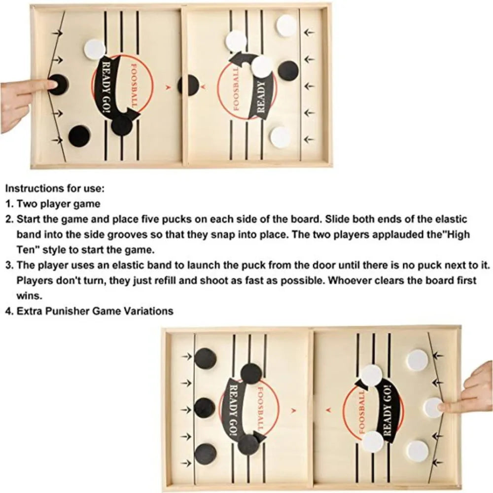 Fast Sling Puck Board Game - Table Hockey Foosball, Winner Party Family Interactive Toy for Children and Adults, Desktop Battle Gift