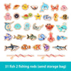 Wooden Magnetic Fishing Toys – Marine Life Cognition Fish Game, Early Educational Toy for Kids, Parent-Child Interactive Montessori