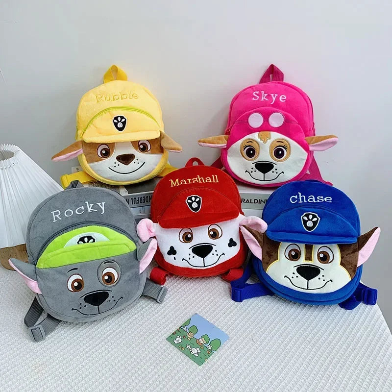 Paw Patrol Plush Backpack – Cartoon Puppy Dog Skye, Chase, and Marshall School Bag for Kids