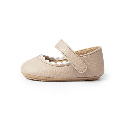 Newborn Baby Breathable Fashion Leather Shoes – Lace Princess Shoes with Non-Slip Soft Bottom