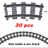 City Trains Flexible Tracks – Soft Straight, Curved Rails, and Switch Building Block Railways Toy for Kids