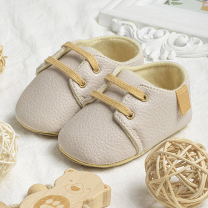 Meckior Baby Shoes Retro Leather Boy Girl Multicolor Toddler Rubber Sole Anti-Slip First Walkers Infant Shoes