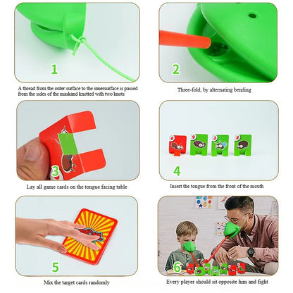 Kids Interactive Finger-Bite Game Toy – Greedy Chameleon & Crocodile Tongue-Spit Challenge, Ages 4+