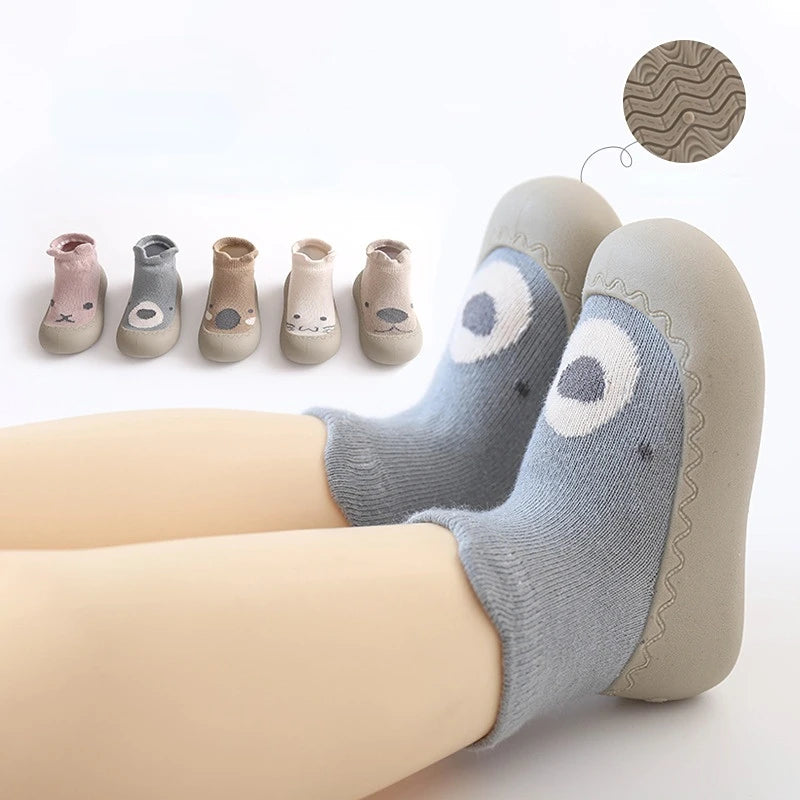 Baby Socks Shoes – Cute Cartoon Boy & Girl Infant Shoes, Soft Rubber Sole First Walker Booties for Toddlers