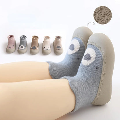 Baby Socks Shoes – Cute Cartoon Boy & Girl Infant Shoes, Soft Rubber Sole First Walker Booties for Toddlers