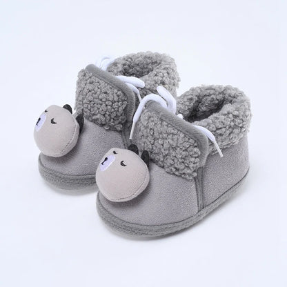 Jlong Winter Newborn Soft Sole First Walker Baby Shoes – Fur Warm Snow Boots for Girls (0-18 Months)