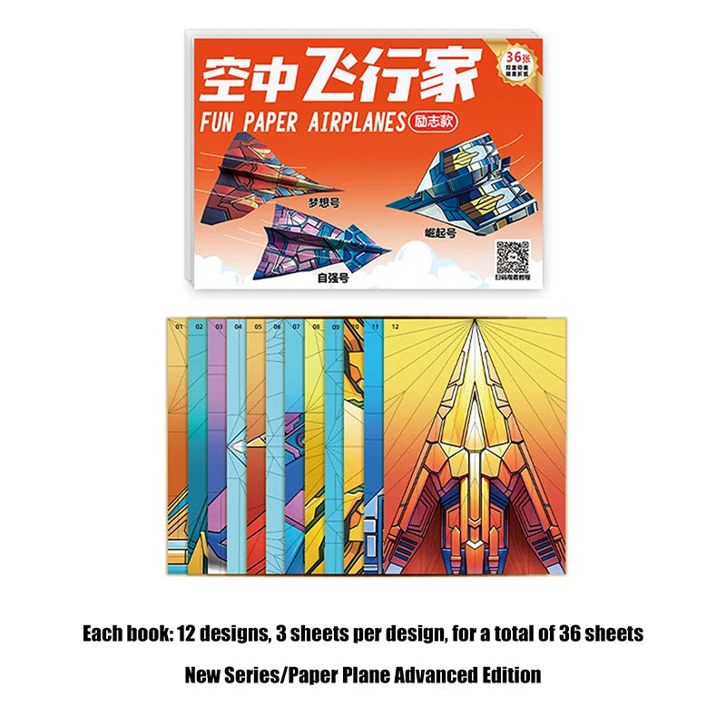 Paper Airplane Origami Set with Tutorial Handmade 3D Educational Toy for Children