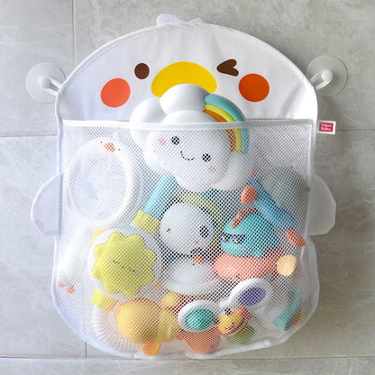 Dinosaur Animal Baby Bath Toy Organizer with Suction Cup Mesh Storage Bag for Kids