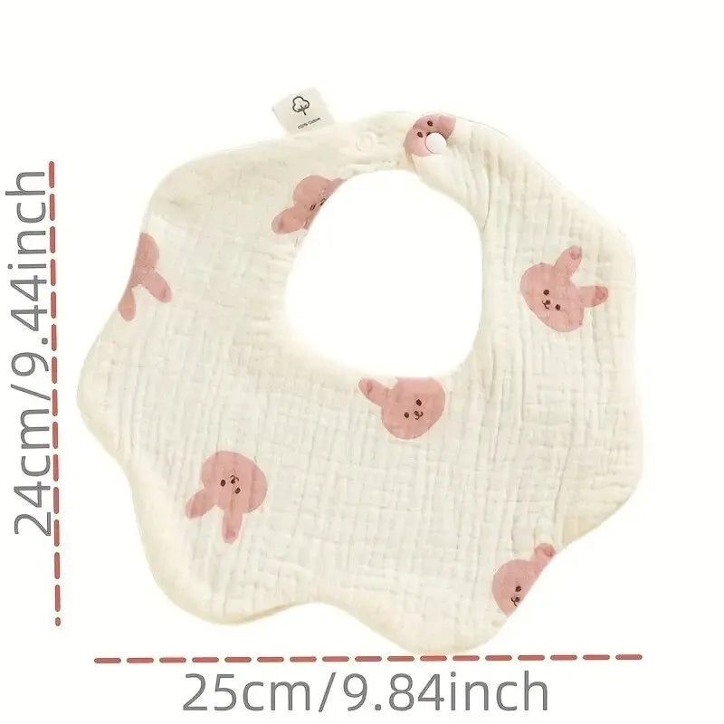 3PCS Cotton Gauze Baby Feeding Bibs | Soft Petal Print Saliva Towels for Newborns & Toddlers | Summer Burp Cloths for Kids - Kidzy Market