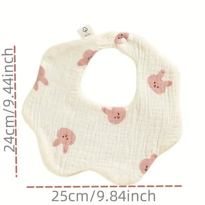 3PCS Cotton Gauze Baby Feeding Bibs | Soft Petal Print Saliva Towels for Newborns & Toddlers | Summer Burp Cloths for Kids - Kidzy Market