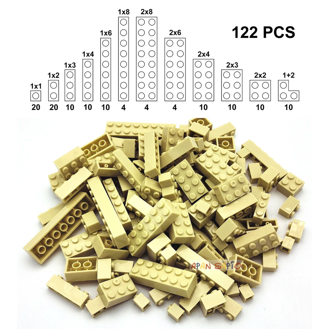 122PCS Thick Figures Bricks – 12 Size DIY Building Blocks, Creative Educational Plastic Toys, Compatible with 3001 for Children