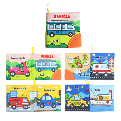 Baby Soft Cloth Books - Intelligence Development Learning Book with Teether, Rustle Sound Cognition Educational Toys for Baby
