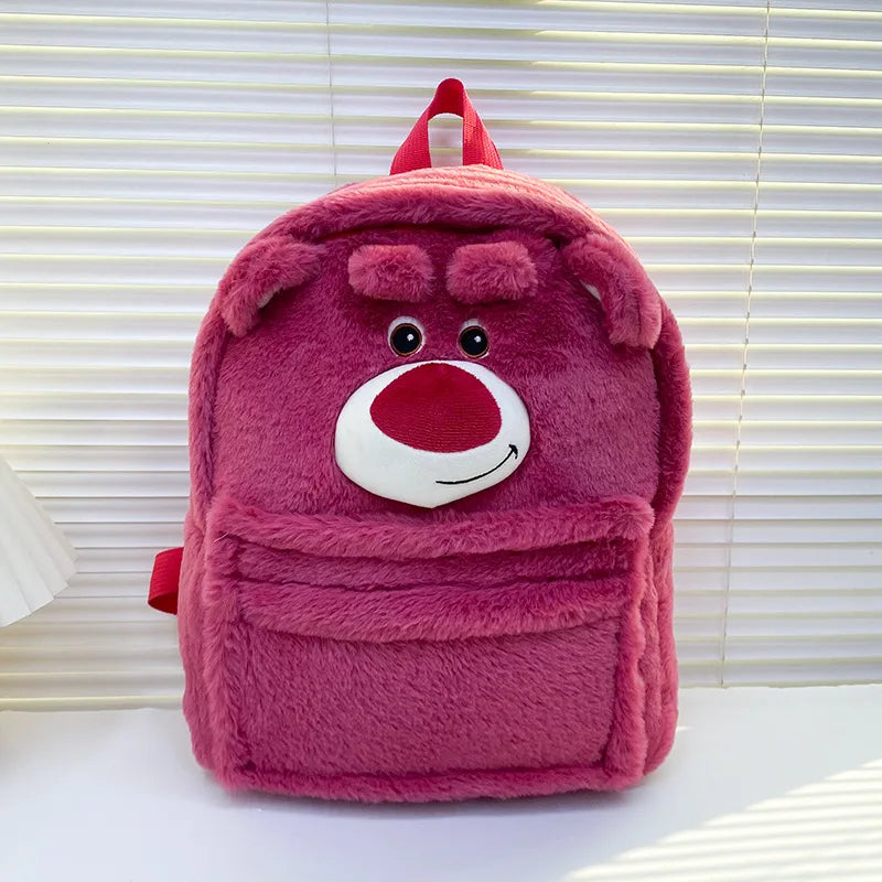 Disney Lotso and Alien Plush Backpack – Funny Cartoon Large Capacity Soft School Bag for Girls