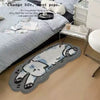 Long Plush Cartoon Cat Rug - Soft Non-Slip Machine Washable Floor Mat for Bedroom & Living Room