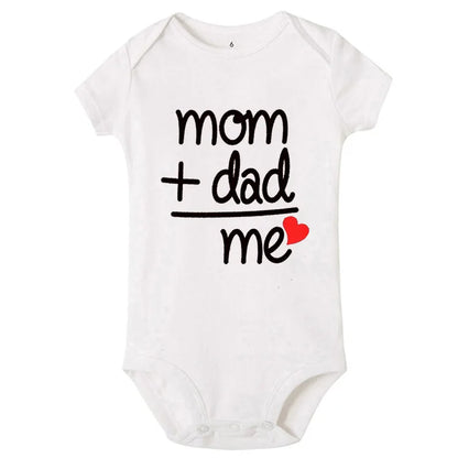 Popular "Mom+Dad=Me" Baby Romper – 100% Cotton Summer Onesie, Newborn Baby Clothes, Unisex Crawling Clothes, Comfortable and Cute