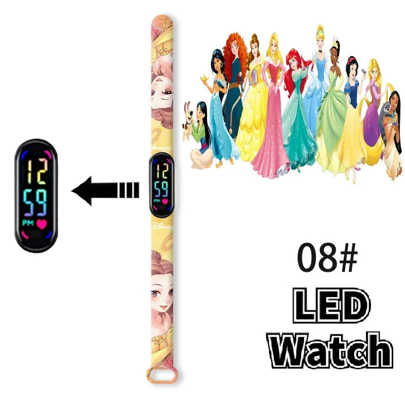 Disney Princess Frozen Elsa Kids Digital Watch Cartoon LED Touch Waterproof Electronic Birthday Gift Toy