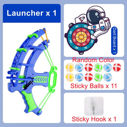 Montessori Sticky Ball Dartboard Slingshot Target – Kids Indoor & Outdoor Catapult Throwing Game