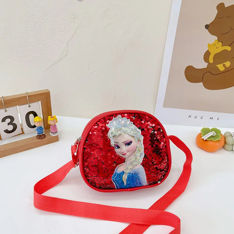 Frozen Anime Girls' Bag – Disney Princess Elsa Sequin Shoulder & Messenger Bag for Kids, Casual & Stylish - Kidzy Market