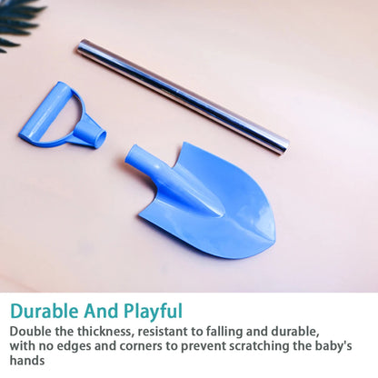 Children’s Beach Shovel — 22in Stainless Steel Pointed Shovel For Sand & Snow Outdoor Play