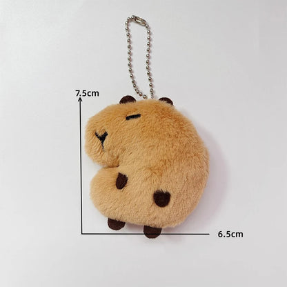 Soft Stuffed Capybara Plush Doll – Cartoon Bag, Backpack, and Car Keychain with Squeak Toy