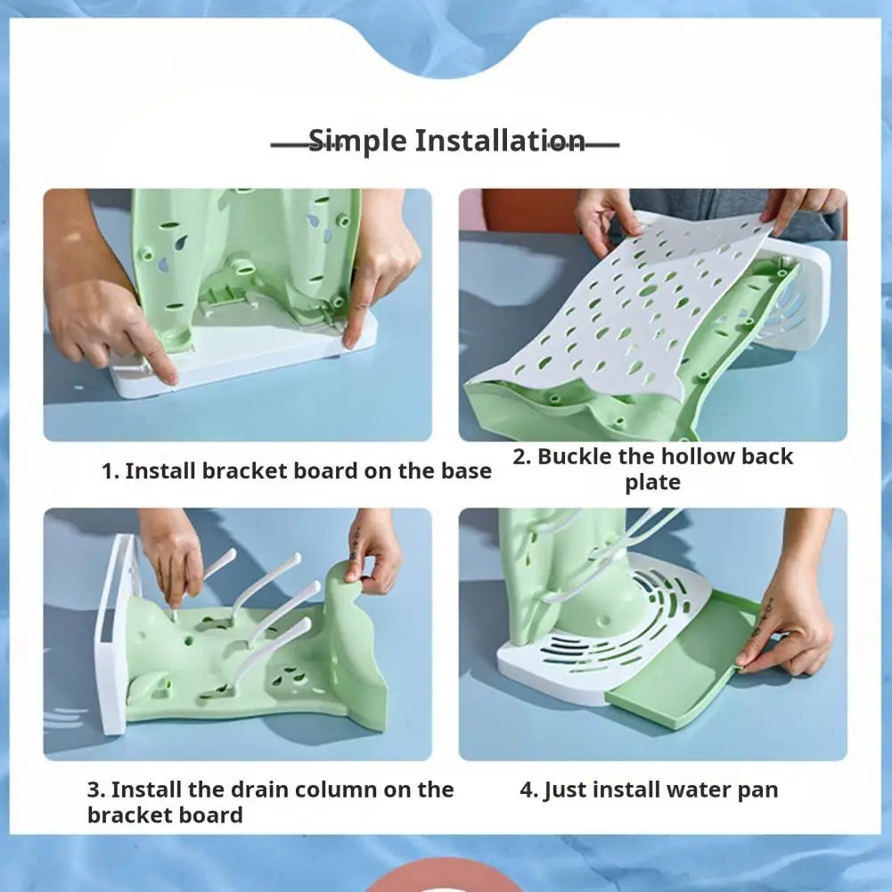 Space-Saving Baby Bottle Drying Rack – Vertical Organizer for 6 Bottles & Pump Parts, Countertop Storage