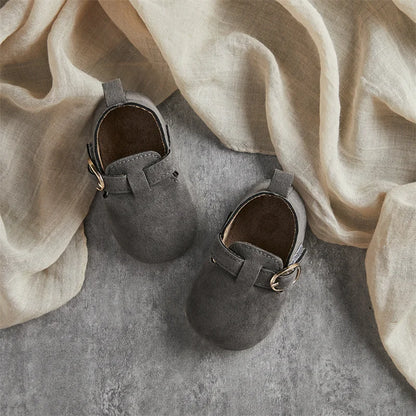 Tregren 0-18M Newborn Baby First Walking Shoes Soft Cow Suede Sole Rubber Non-Slip Walking Shoes Boys Girls Casual Flats