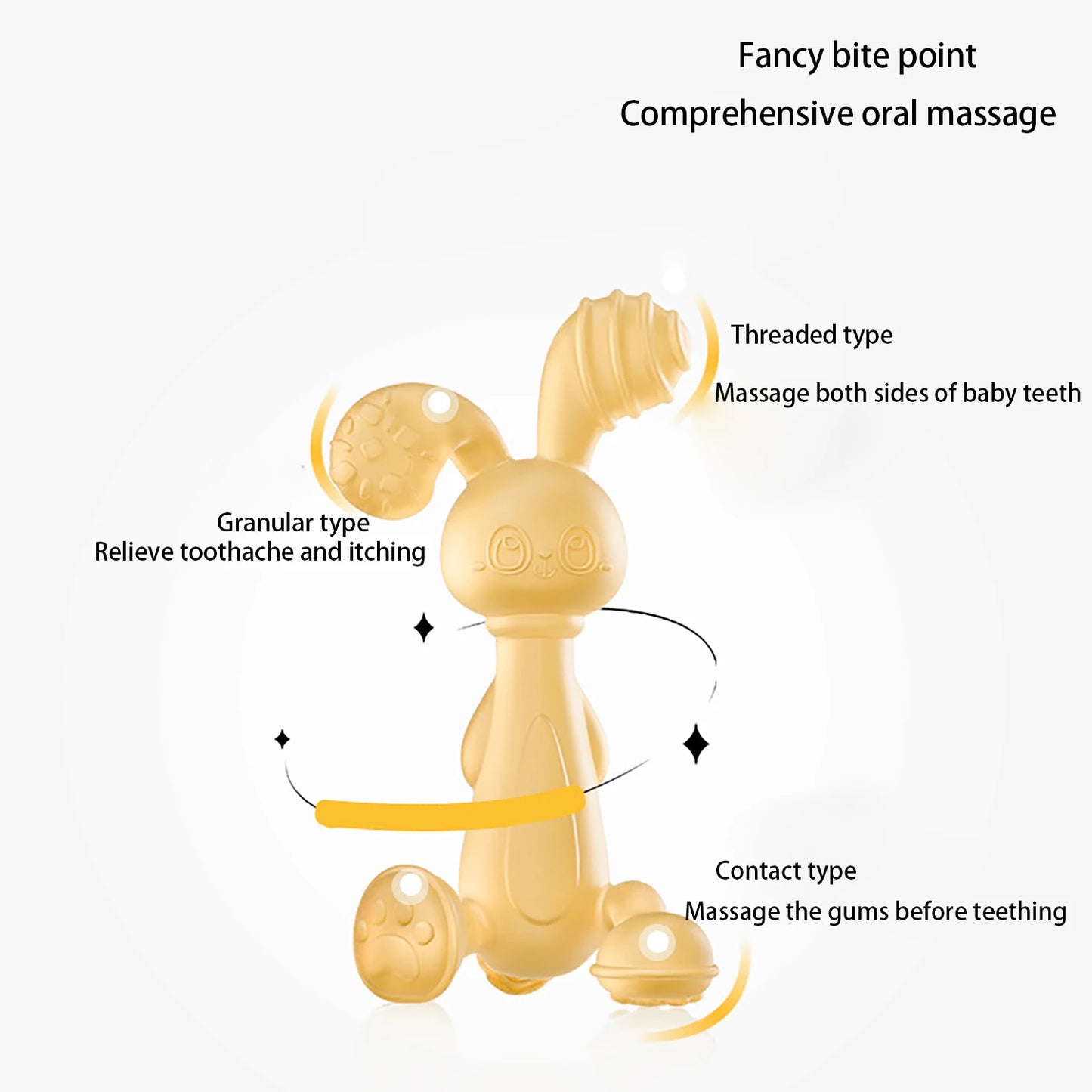 Baby Liquid Silicone Rabbit Gum Teething Stick - Baby Grinding Tool to Soothe and Bite