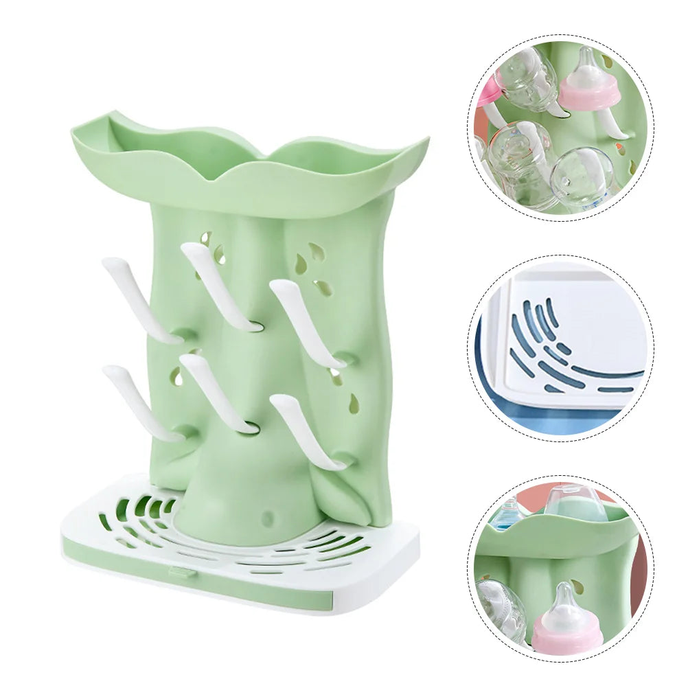 Baby Bottle Drainer & Drying Rack – Plastic Holder for Various Sizes Cups, Quick Dry, Sturdy Materials