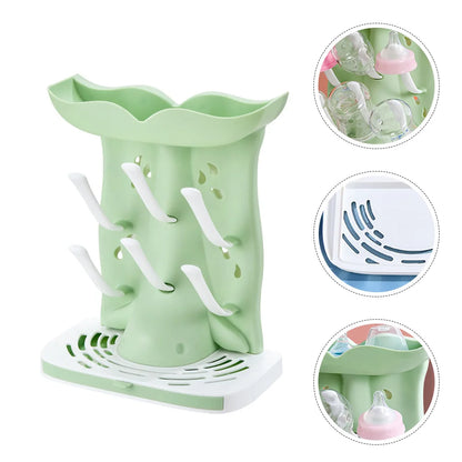Baby Bottle Drainer & Drying Rack – Plastic Holder for Various Sizes Cups, Quick Dry, Sturdy Materials